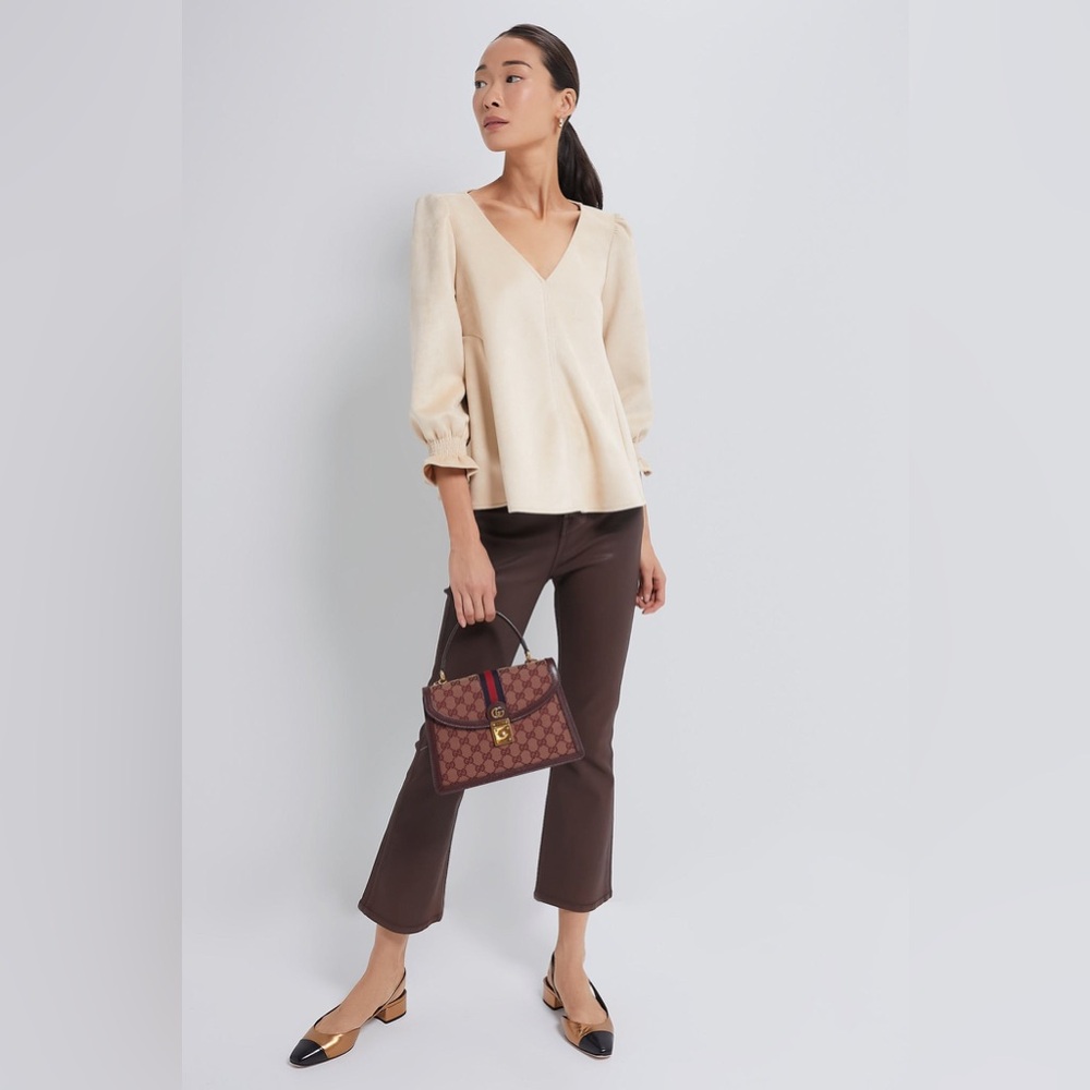 TUCKERNUCK Bone Suede Easton Blouse size Large